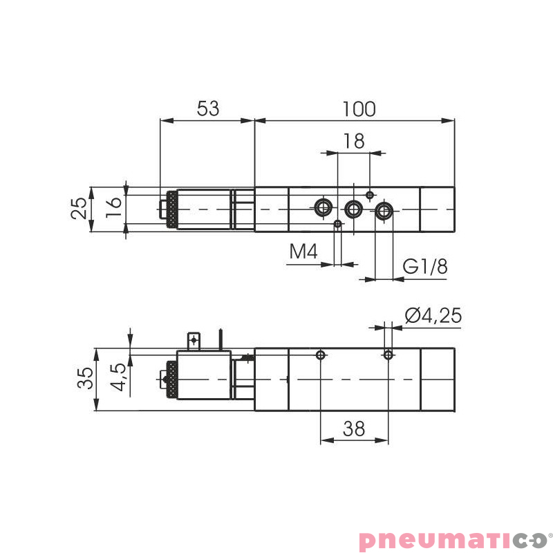 Elektrozaw&oacute;r Pneumax ECO G1/8" 5/2 24VAC-SPRĘŻYNA