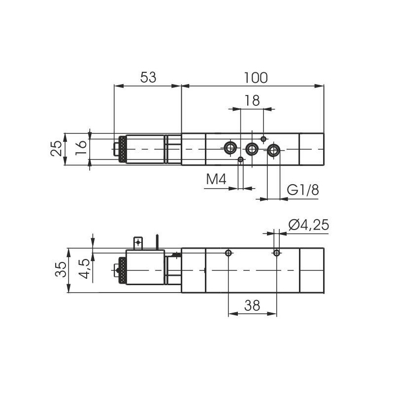 Elektrozaw&oacute;r Pneumax ECO G1/8" 5/2 220VAC-SPRĘŻYNA