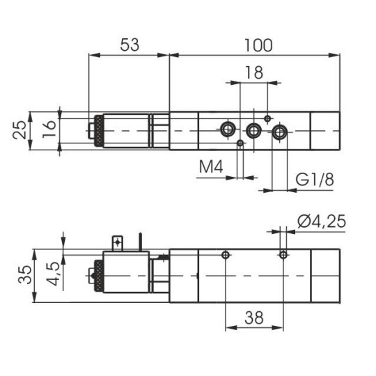 Elektrozaw&oacute;r Pneumax ECO G1/8" 5/2 220VAC-SPRĘŻYNA