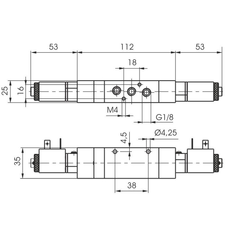 Elektrozaw&oacute;r Pneumax ECO G1/8" 5/3 CC 24VAC-24VAC