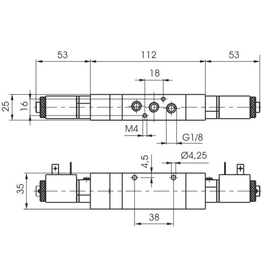 Elektrozaw&oacute;r Pneumax ECO G1/8" 5/3 CC 24VAC-24VAC