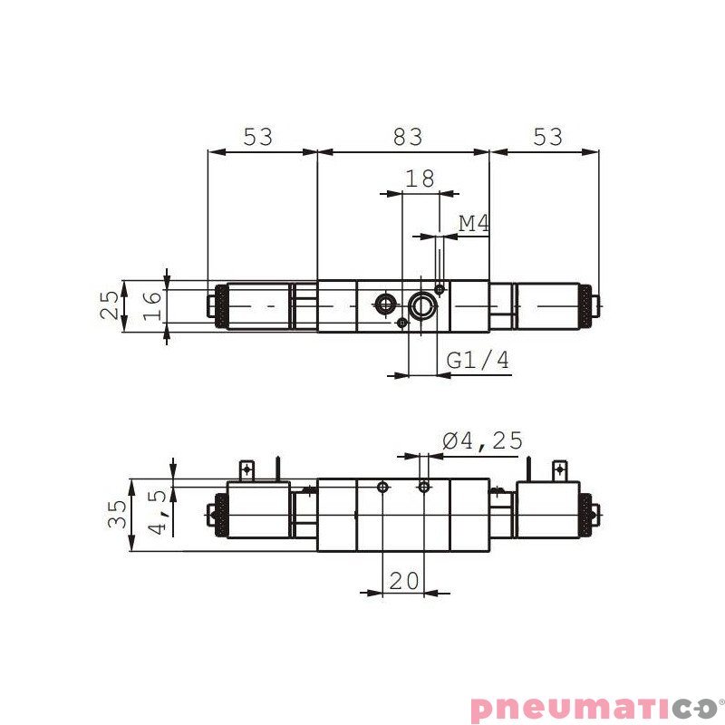 Elektrozaw&oacute;r Pneumax ECO G1/4 484.32.0.0.M11 24VDC