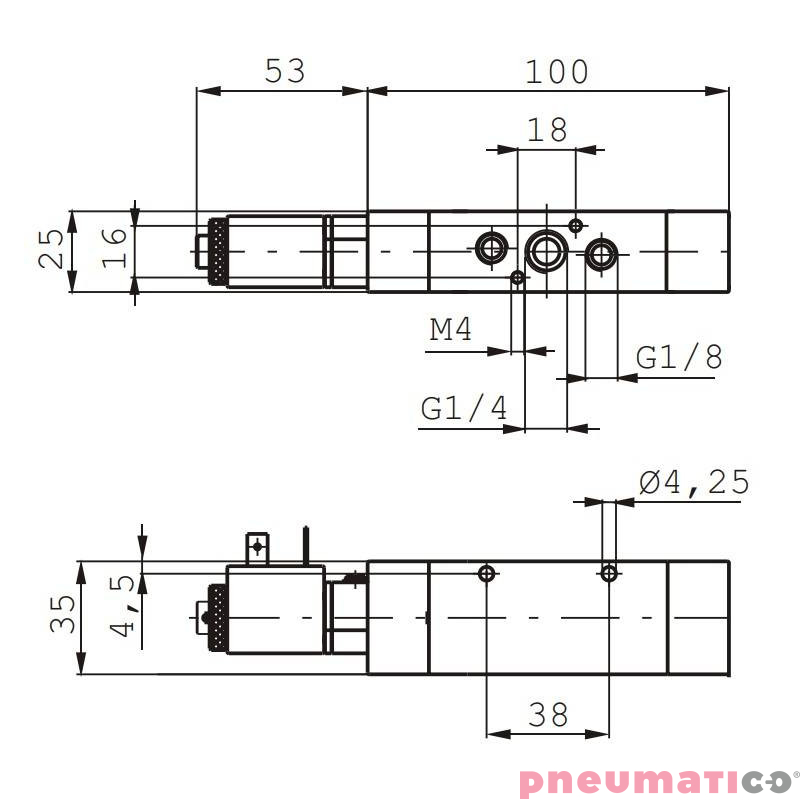 Elektrozawór Pneumax ECO G1/4 484.52.0.1.M57 110 V Elektrozawór Pneumax ECO G1/4 484.52.0.1.M57 110 V
