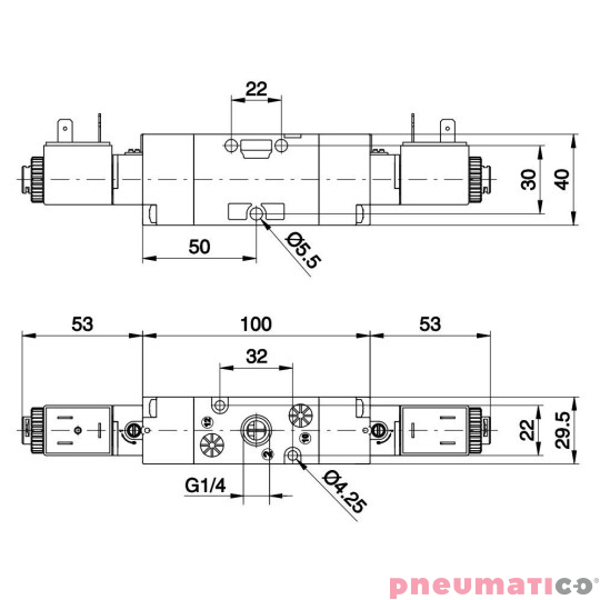 Elektrozawór Pneumax TECNO G1/4 T424.32.0.0.B56 24V Elektrozawór Pneumax TECNO G1/4 T424.32.0.0.B56 24V