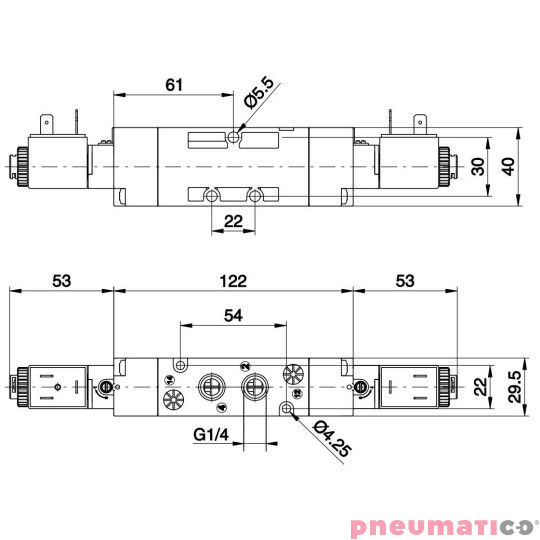 Elektrozawór Pneumax TECNO G1/4 T424.52.0.0.B58 220VAC Elektrozawór Pneumax TECNO G1/4 T424.52.0.0.B58 220VAC