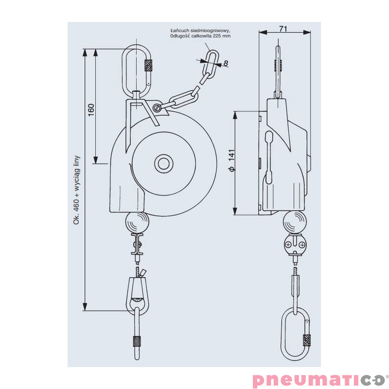 Balanser linkowy Carl Stahl Kromer 0.4-1.2kg 1600mm