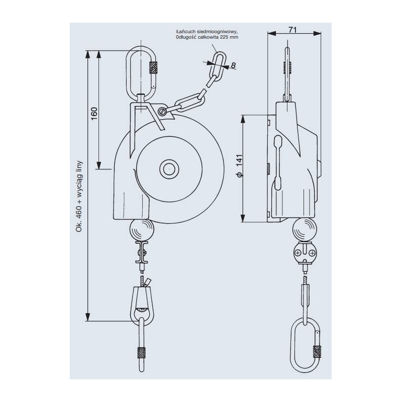 Balanser linkowy Carl Stahl Kromer 5.2-6.5kg 1600mm Balanser linkowy Carl Stahl Kromer 5.2-6.5kg 1600mm