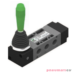 Zaw&oacute;r dźwignia Pneumax 1/4" 5/3 DŻWIGNIA-SPRĘŻ. TEC ZIELONY