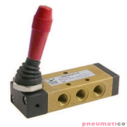 Zaw&oacute;r dźwignia Pneumax MANUALNY G1/8" 5/2 2-POZYCYJNY CZERWONY