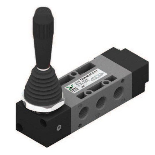 Zaw&oacute;r dźwignia Pneumax 1/4" 5/3 PC