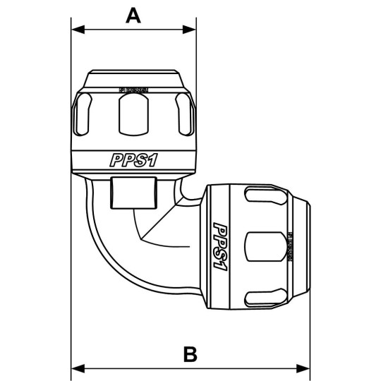Kolano 90&deg; aluminiowe Prevost 32mm PPS1 9C32