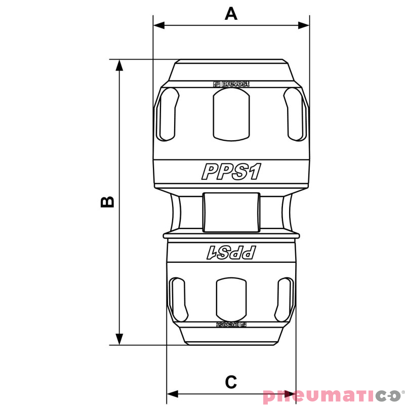 Mufa aluminiowa redukcyjna Prevost 80mm 63mm PPS1 MR8063 Mufa aluminiowa redukcyjna Prevost 80mm 63mm PPS1 MR8063