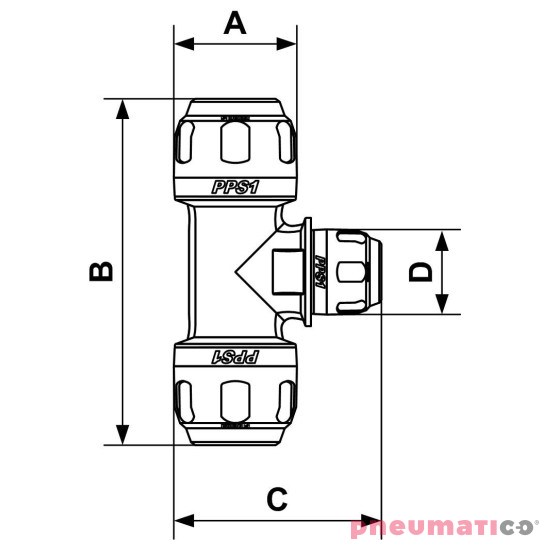 Trójnik redukcyjny typu T Prevost 20mm 16mm PPS1 TR2016 Trójnik redukcyjny typu T Prevost 20mm 16mm PPS1 TR2016