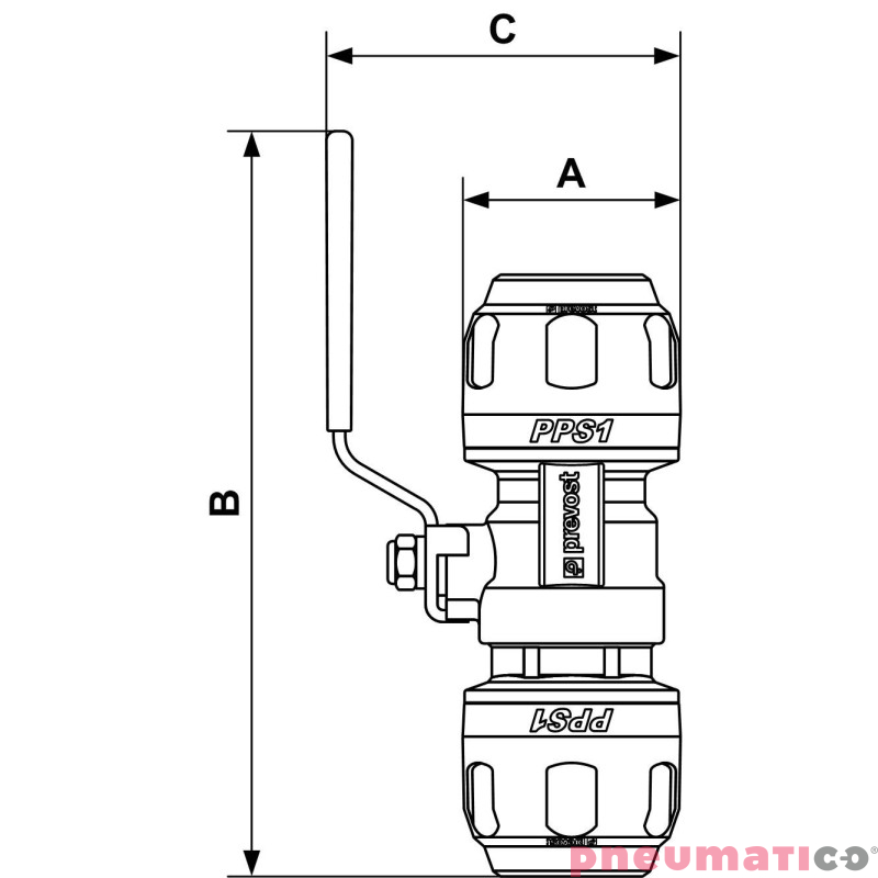 Zawór kulowy Prevost 25mm PPS1 RSI25 Zawór kulowy Prevost 25mm PPS1 RSI25