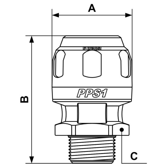 Złącze proste z gwintem zew. Prevost 16mm R1/2 PPS1 MM1612