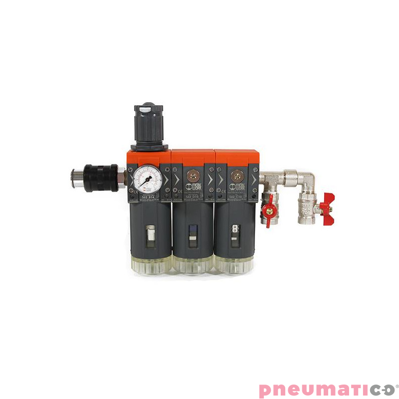 Zestaw filtr&oacute;w Pneumatico  AIRPRO-3 0,01 mikrona z aktywnym węglem 1/2"