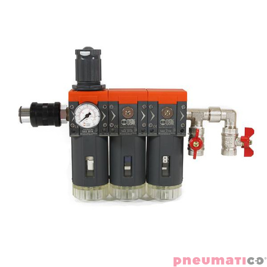 Zestaw filtr&oacute;w Pneumatico  AIRPRO-3 0,01 mikrona z aktywnym węglem 1/2"