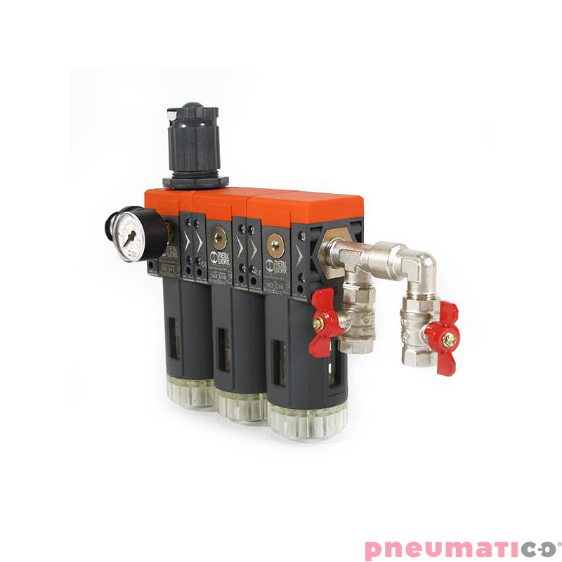 Zestaw filtr&oacute;w Pneumatico  AIRPRO-3 0,01 mikrona z aktywnym węglem 1/2"