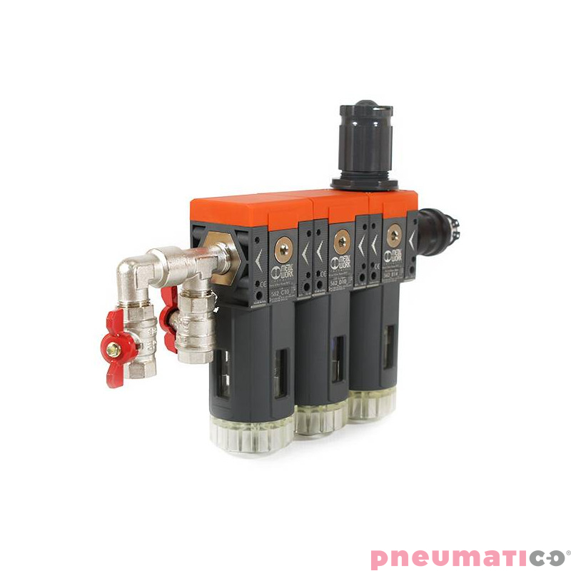 Zestaw filtr&oacute;w Pneumatico  AIRPRO-3 0,01 mikrona z aktywnym węglem 1/2"