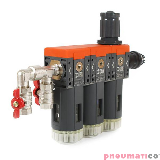 Zestaw filtr&oacute;w Pneumatico  AIRPRO-3 0,01 mikrona z aktywnym węglem 1/2"