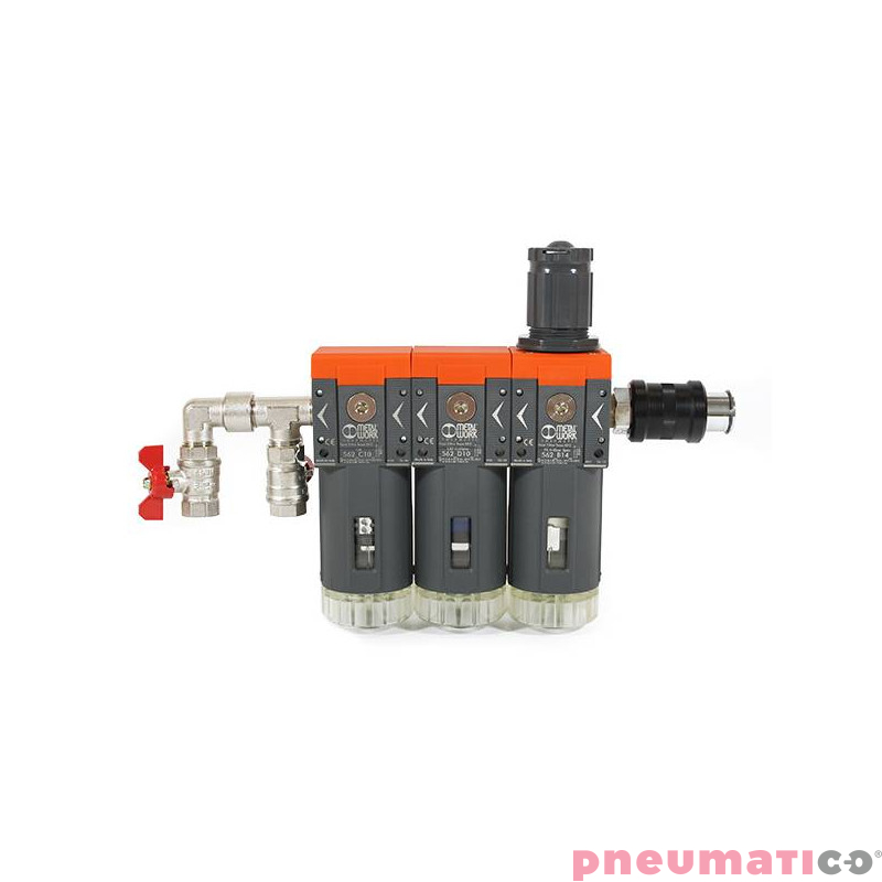 Zestaw filtr&oacute;w Pneumatico  AIRPRO-3 0,01 mikrona z aktywnym węglem 1/2"