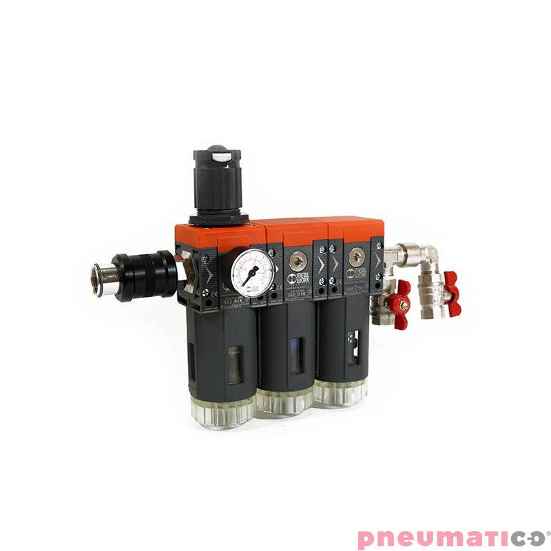 Zestaw filtr&oacute;w Pneumatico  AIRPRO-3 0,01 mikrona z aktywnym węglem 1/2"