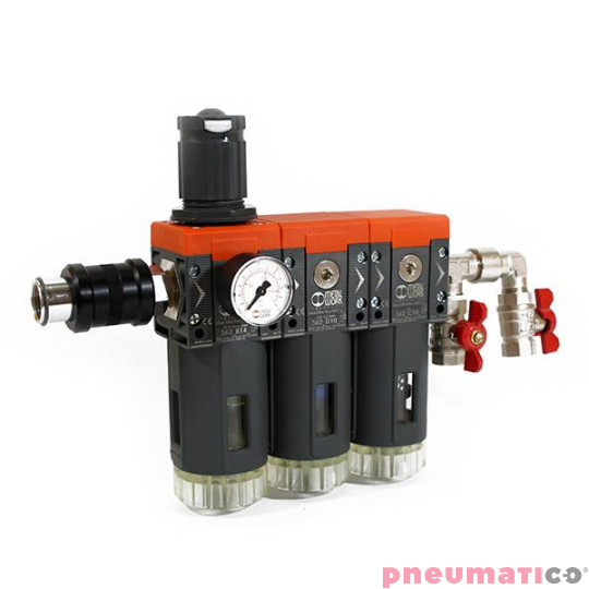 Zestaw filtr&oacute;w Pneumatico  AIRPRO-3 0,01 mikrona z aktywnym węglem 1/2"