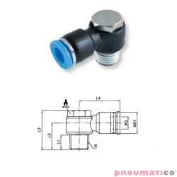 Złączka wtykowa kątowa obrotowa TEKALAN RQS 6 mm gw. zew. 1/4" RQSLV146