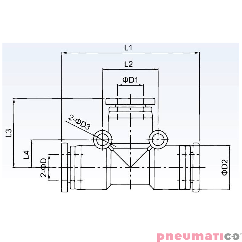 Tr&oacute;jnik typ T TEKALAN RQS na przew&oacute;d 6 mm RQST60
