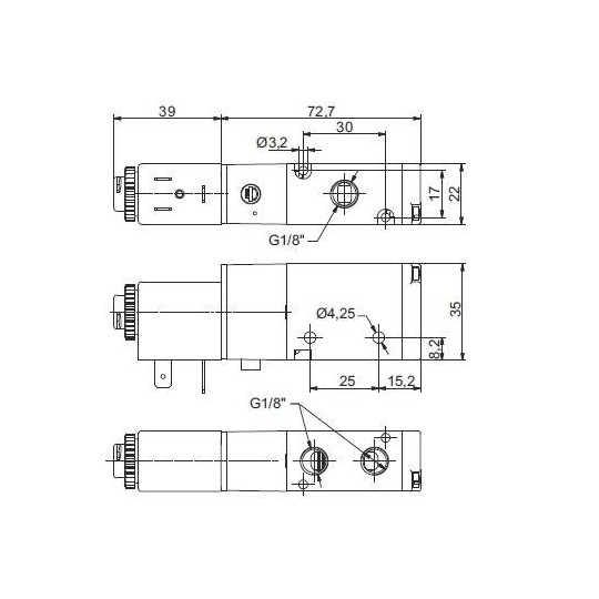 Zawór elektropneumatyczny 3/2 NC PNEUMAX 1/8 8880.32.C.39.F58 230VAC Zawór elektropneumatyczny 3/2 NC PNEUMAX 1/8 8880.32.C.39.F58 230VAC