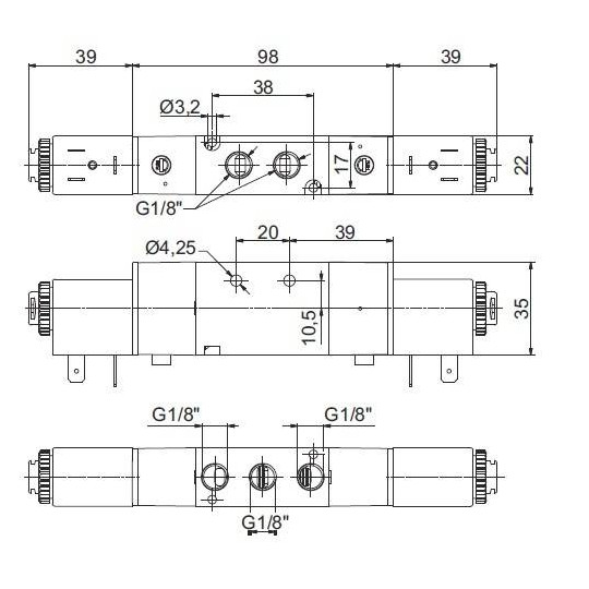 Zawór elektropneumatyczny 5/3 CC PNEUMAX 1/8 8880.53.33.35.F58 230VAC Zawór elektropneumatyczny 5/3 CC PNEUMAX 1/8 8880.53.33.35.F58 230VAC