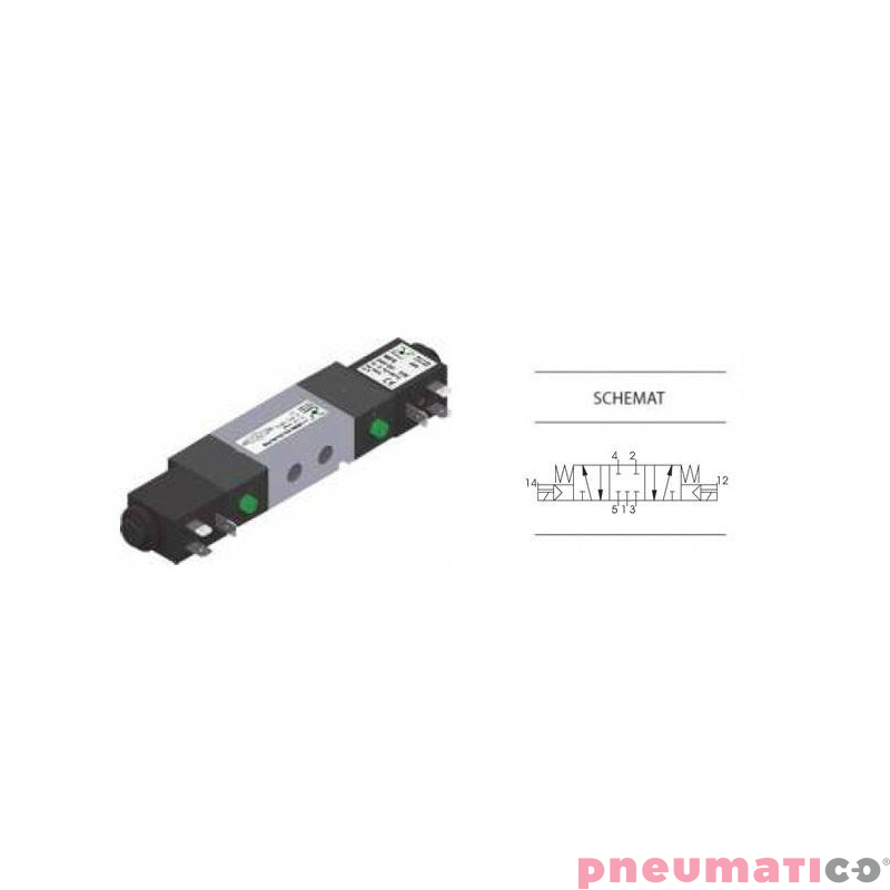 Zaw&oacute;r elektropneumatyczny 5/3 NC PNEUMAX 1/4 8884.53.31.35.F57 110VAC