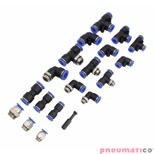 Zestaw złączek wtykowych do sprężonego powietrza A-F180T