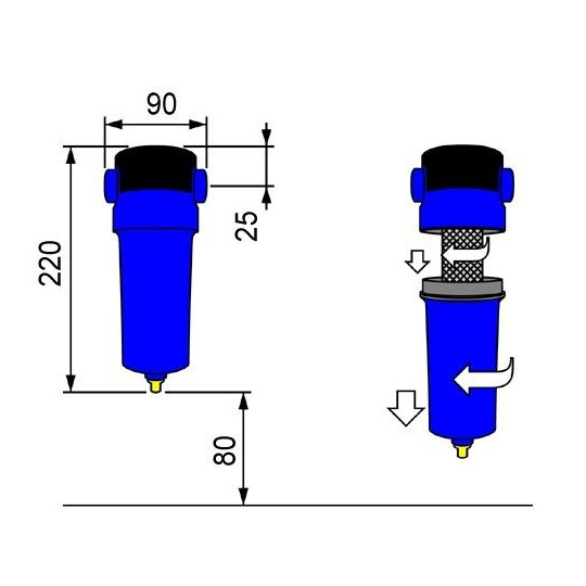 Filtr powietrza OMI F0010QF 1/2