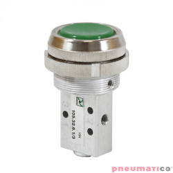 Zawór ręczny z przyciskiem ∅30 mm i sprężyną 3/2 PNEUMAX M5
