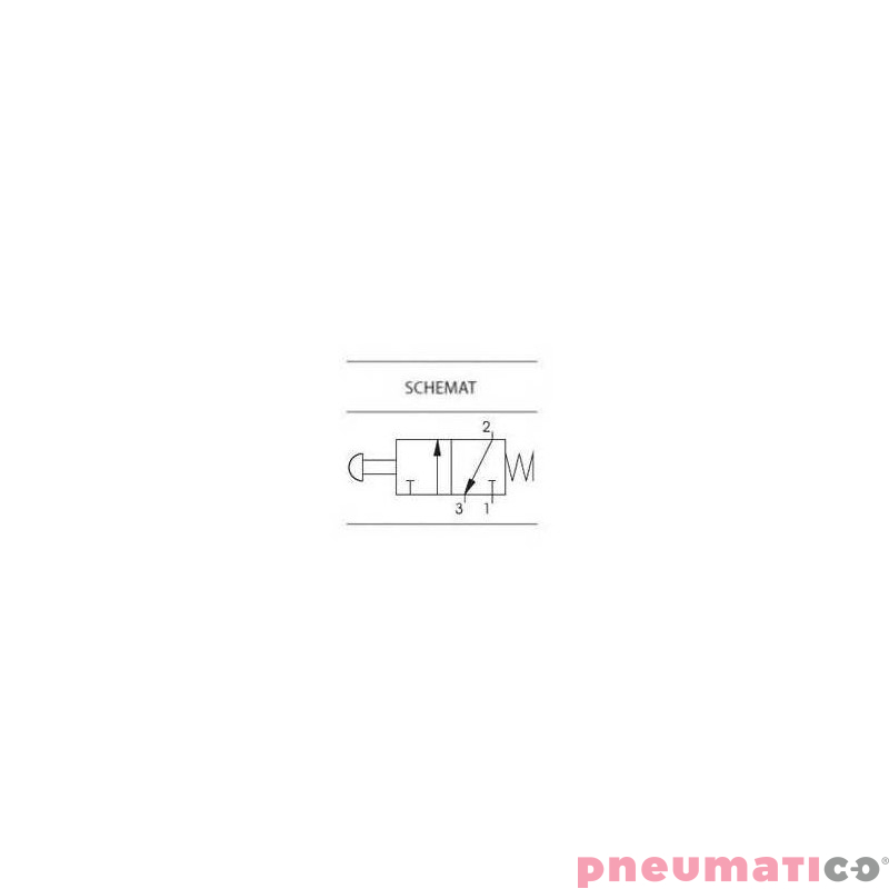 Zaw&oacute;r ręczny z przyciskiem &empty;30 mm i sprężyną 3/2 PNEUMAX M5