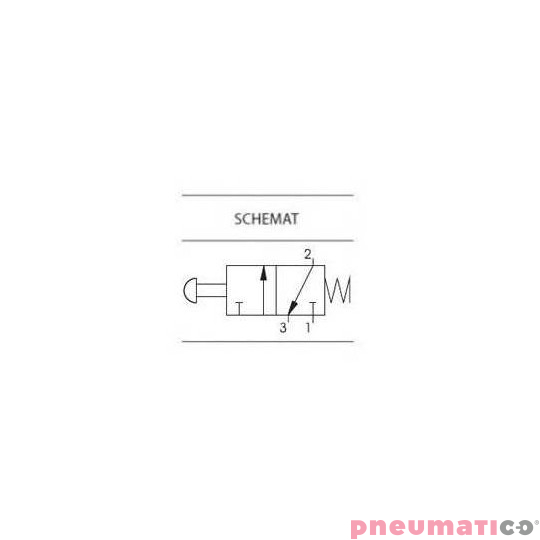 Zaw&oacute;r ręczny z przyciskiem &empty;30 mm i sprężyną 3/2 PNEUMAX M5