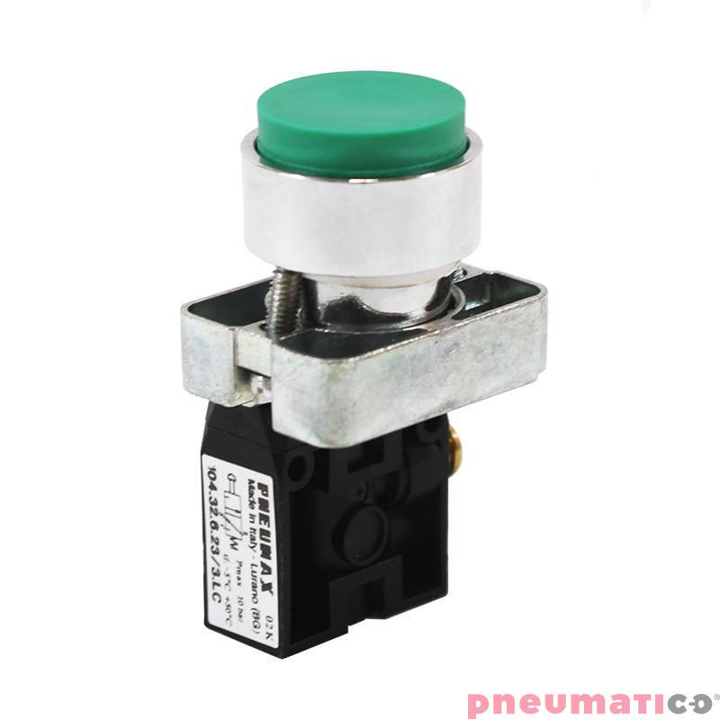 Zaw&oacute;r ręczny wystający przycisk - sprężyna 3/2 NC PNEUMAX