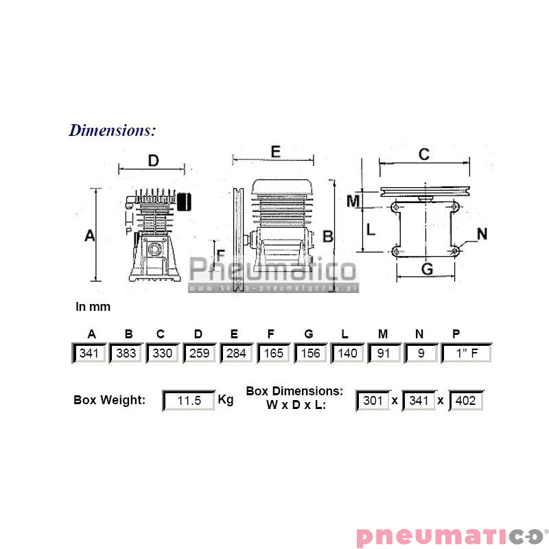 Pompa tłokowa - Agregat sprężarkowy ABAC 3800 B B3800 Pompa tłokowa - Agregat sprężarkowy ABAC 3800 B B3800