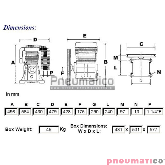 Pompa tłokowa - Agregat sprężarkowy ABAC 7000 B B7000 Pompa tłokowa - Agregat sprężarkowy ABAC 7000 B B7000