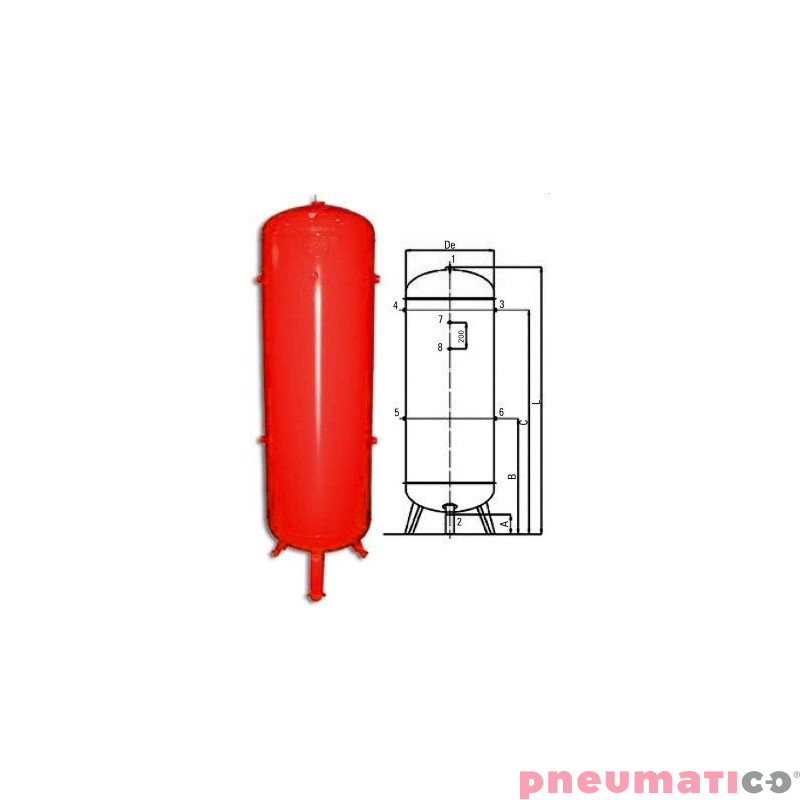 Zbiornik ciśnieniowy pionowy K3000 L Zbiornik ciśnieniowy pionowy K3000 L