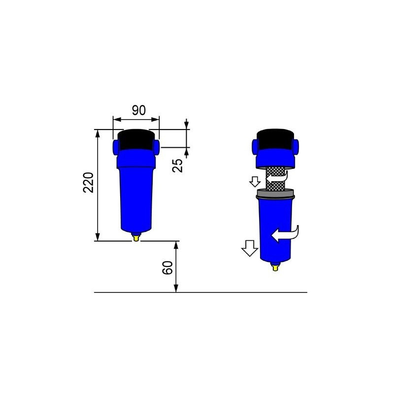 Filtr powietrza OMI F0005HF 3/8 Filtr powietrza OMI F0005HF 3/8