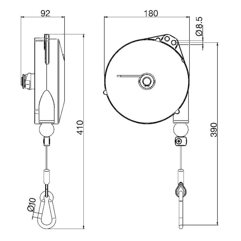 Balanser linkowy TECNA 9339IL 8-10 kg 2500mm