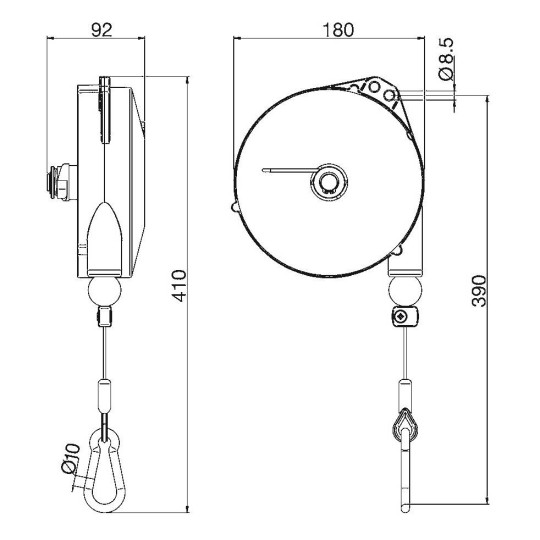 Balanser linkowy TECNA 9339IL 8-10 kg 2500mm
