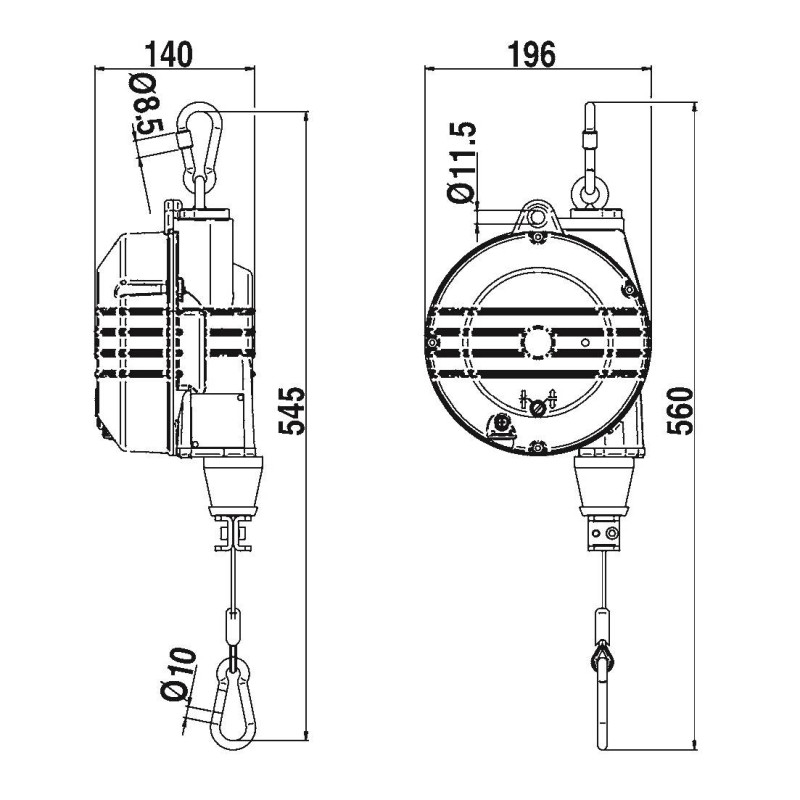Balanser linkowy TECNA 9354RL 4-7 kg 2000mm