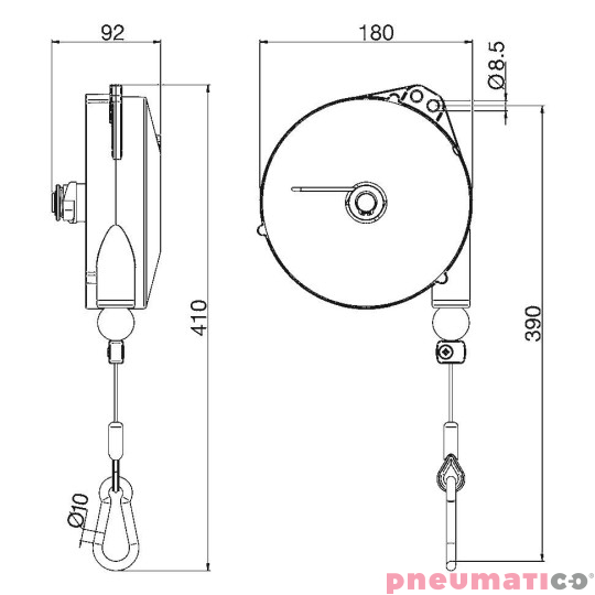 Balanser linkowy TECNA 9347IL 4-6 kg 2500mm Balanser linkowy TECNA 9347IL 4-6 kg 2500mm