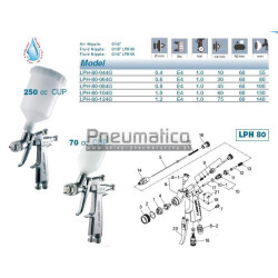 Pistolet zaprawkowy Iwata LPH80 z g&oacute;rnym zbiornikiem