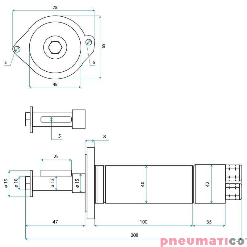 Silnik pneumatyczny o mocy 400 WAT VGL SA-AM30070 Silnik pneumatyczny o mocy 400 WAT VGL SA-AM30070