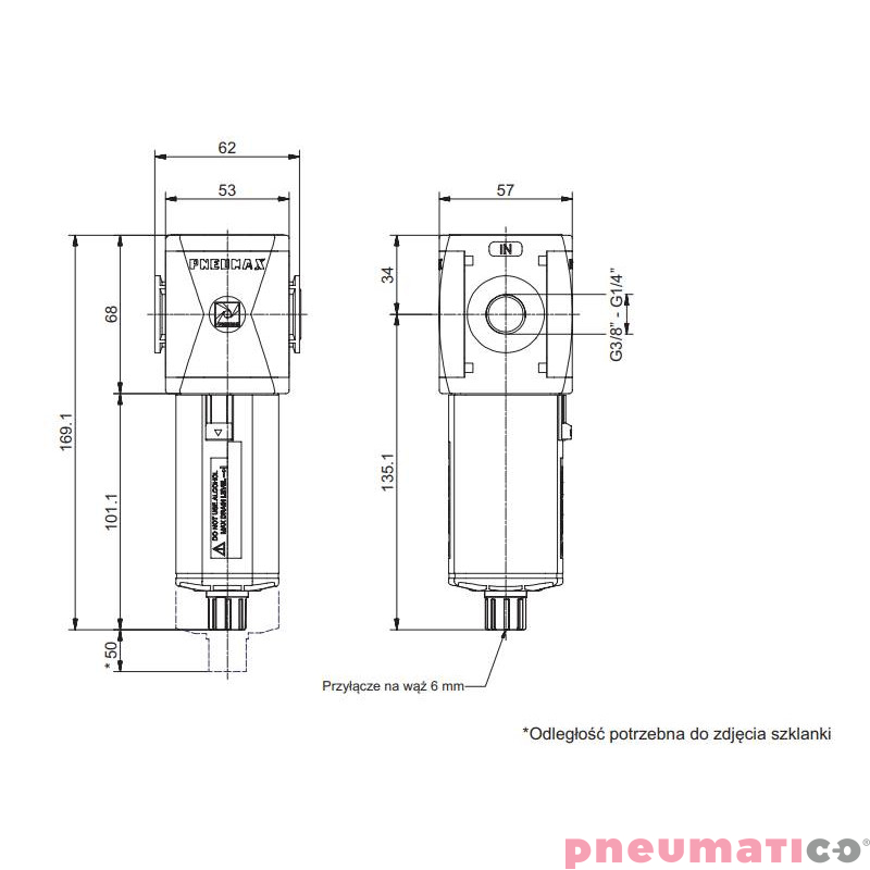 Filtr Pneumax T172BFA Filtr Pneumax T172BFA
