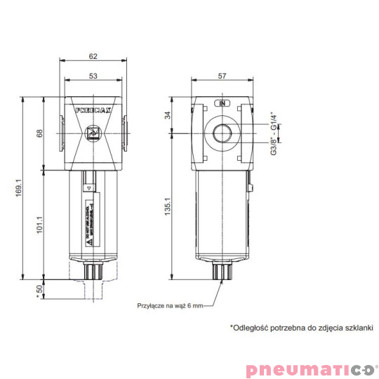 Filtr Pneumax T172BFA Filtr Pneumax T172BFA